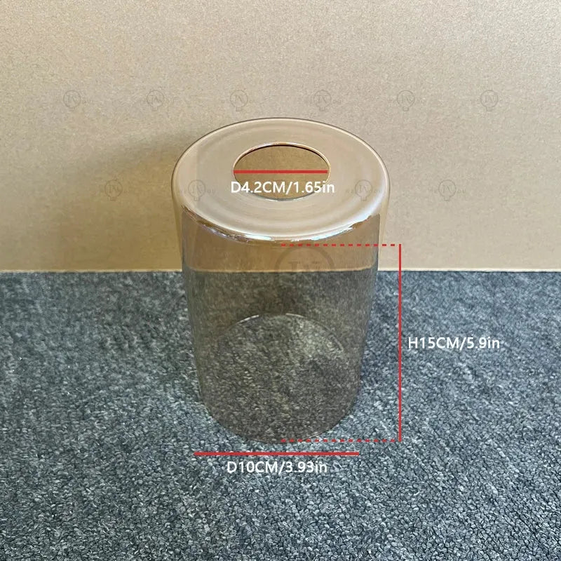 Cylindrical glass lampshade replacement E27E26 screw mouth transparent glass lampshade vanity table lamp wall lamp pendant light