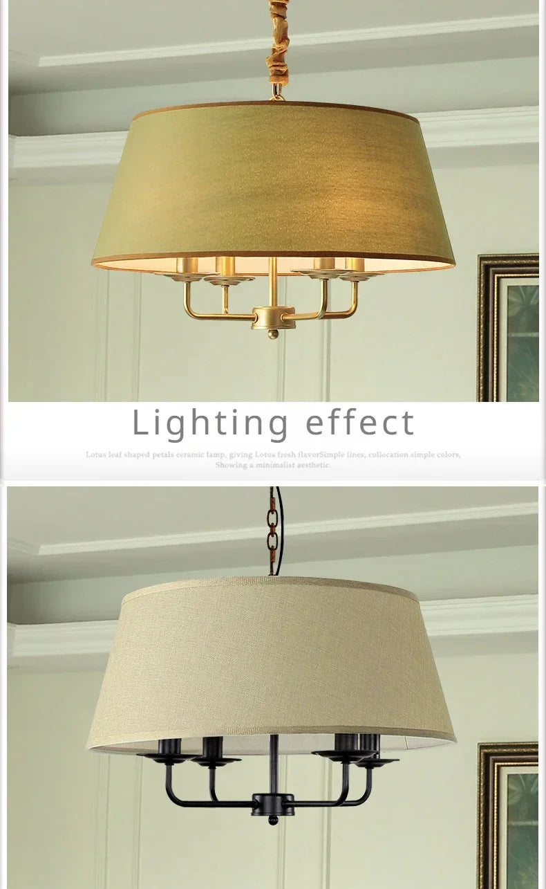 Modern Ceiling Chandeliers Stylish Simplicity Fabric Lampshade