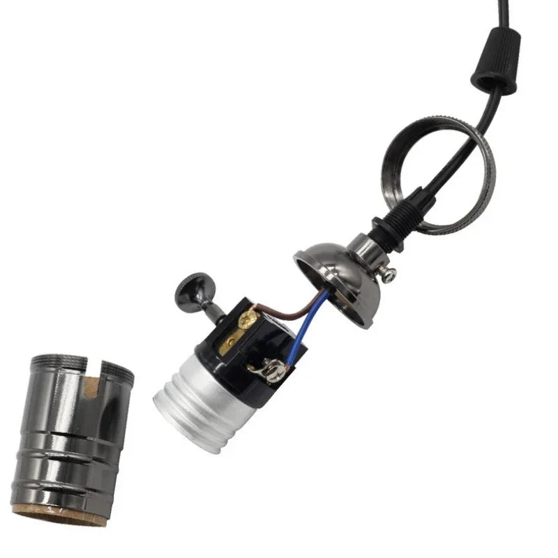 Electroplated copper Light Holder brass material silver/antique brass/shinning black 100% copper DIY Pendant Light Lamp Sockets