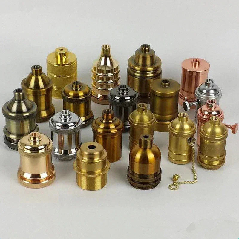 Vintage thread E27 ceramic plastic socket Edison Vintage lampshade bracket DIY lamp accessories aluminum lamp holder