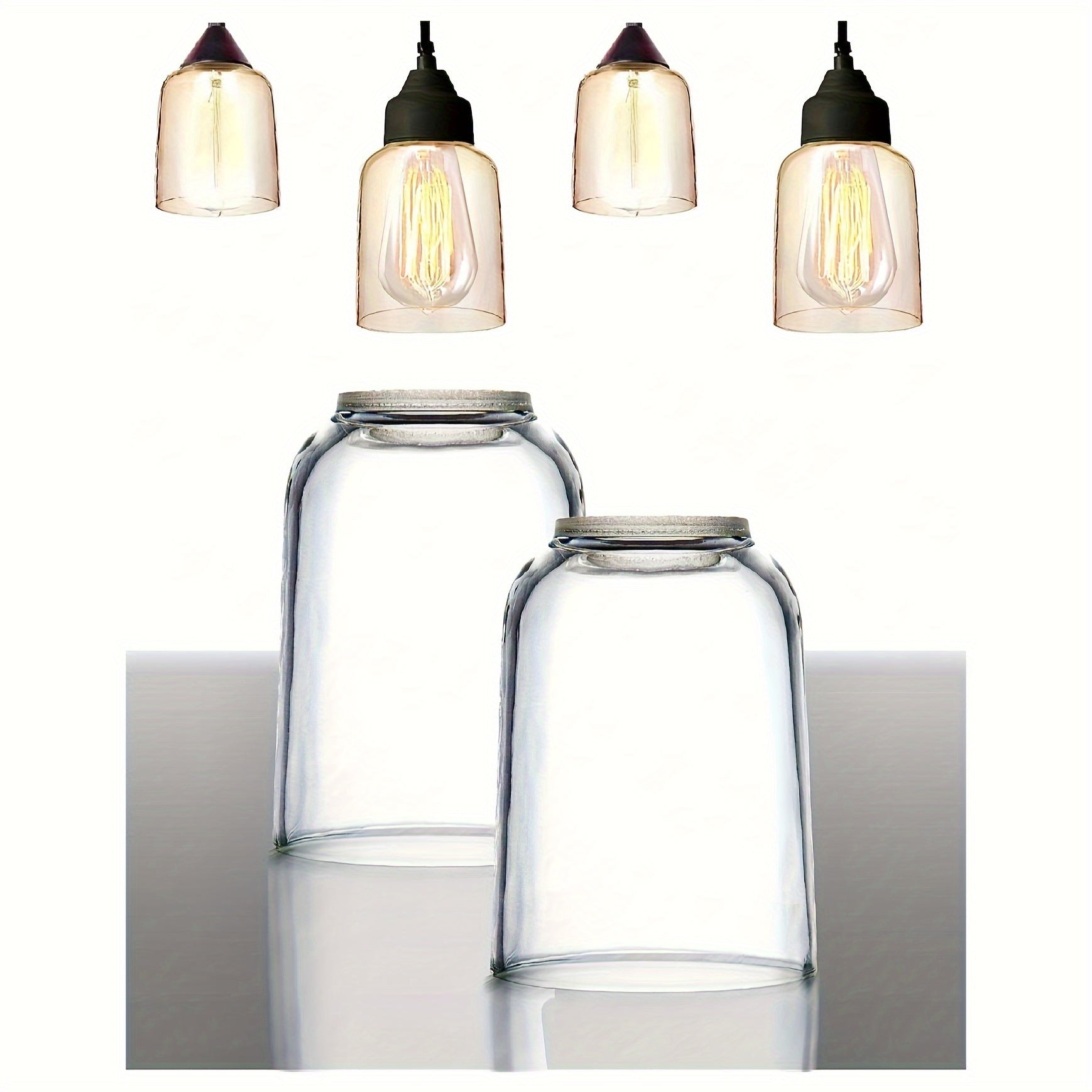 2pcs Modern Bell-Shaped Glass Lampshades