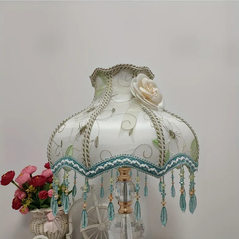 Handmade Floral lampshade with White Roses