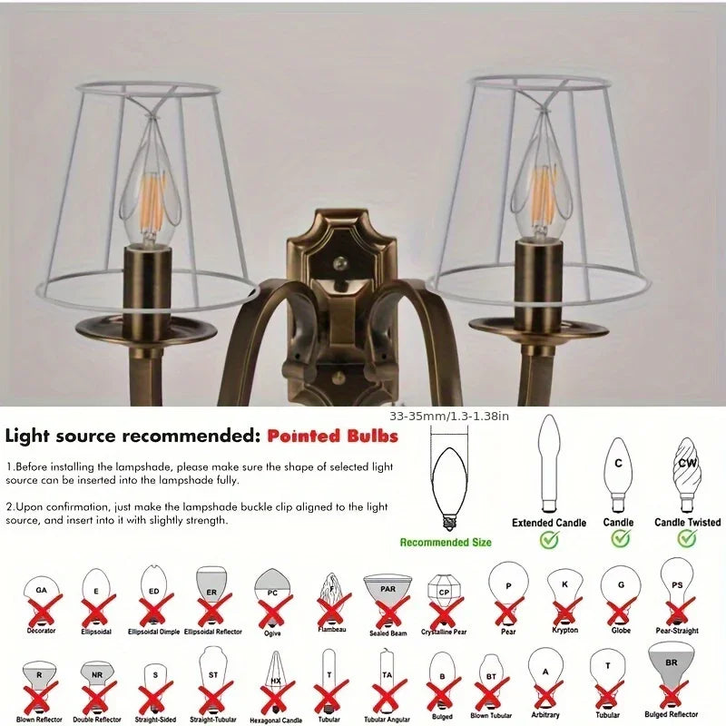 6 Pieces Modern European Style Mini Bell Lamp Shades