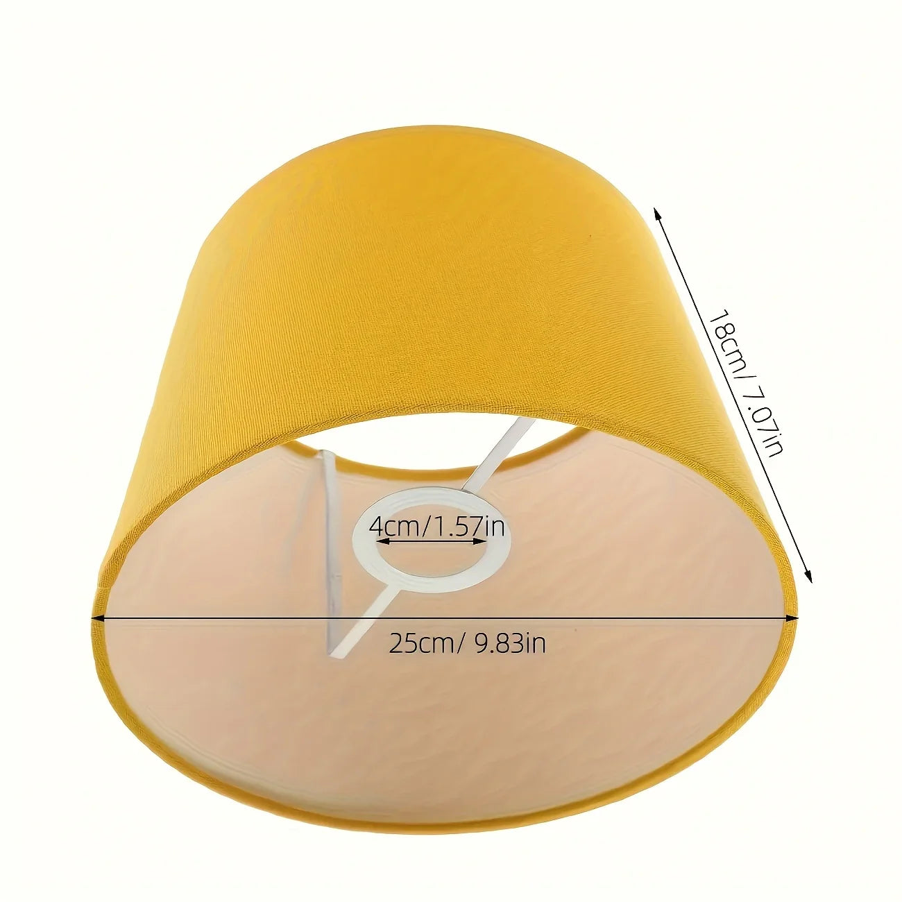 1pc Modern Drum-Shaped Yellow Linen Lampshade
