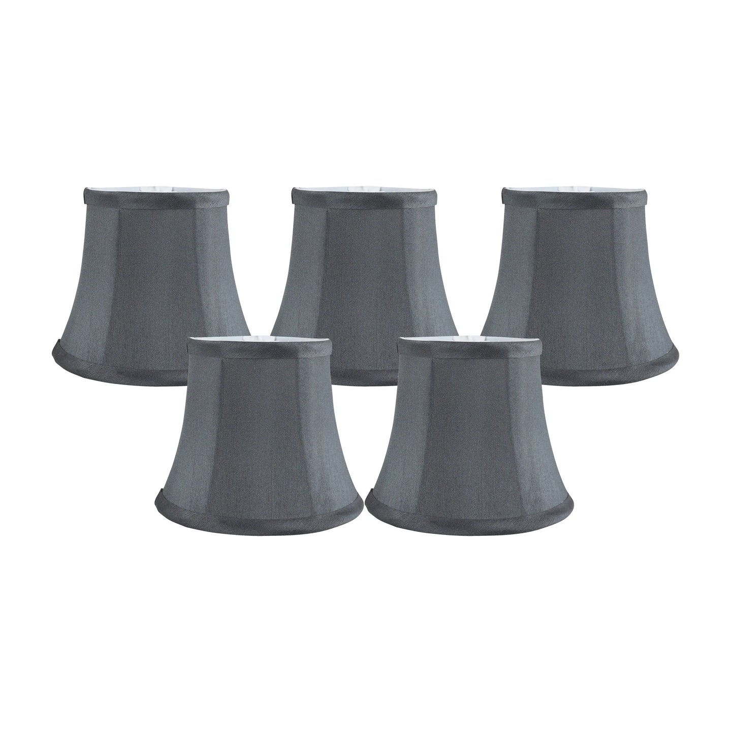 Meriville Faux Silk Clip On Chandelier Lamp Shades, 4-inch by 6-inch by 5-inch, Bell shape