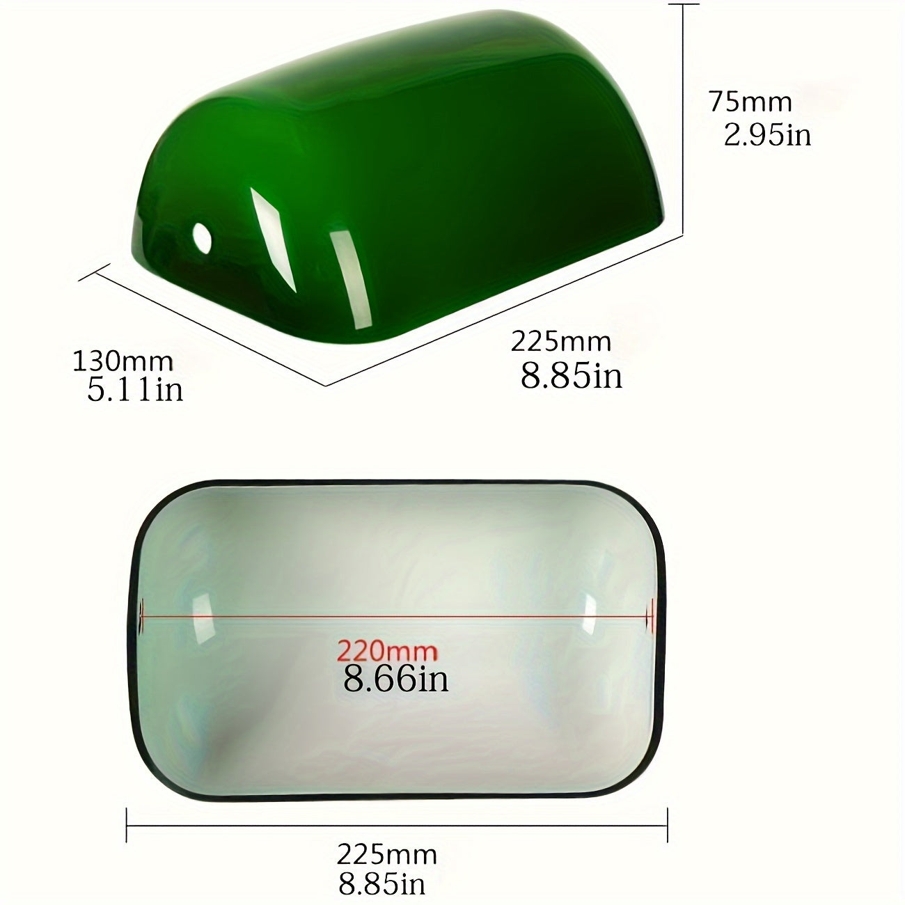 Modern Green Glass Banker's Lamp Shade Replacement - Adrianas Specialty Lamp Shades