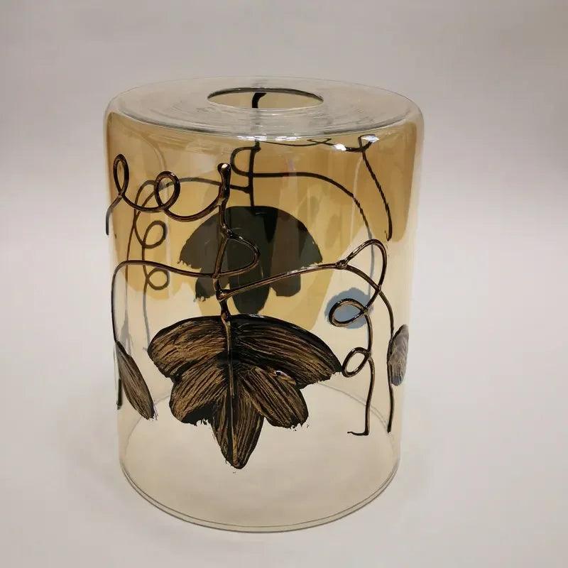 Amber Painted Glass Lamp Shade Vintage Pendant Lights Lampcovers Chand Adrianas Specialty Lamp Shades