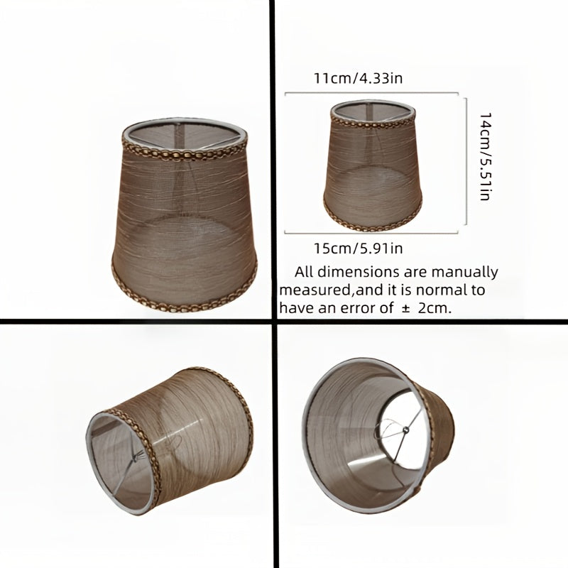 Elegant Golden, Silvery, and Copper Gauze Clip-On Lampshade