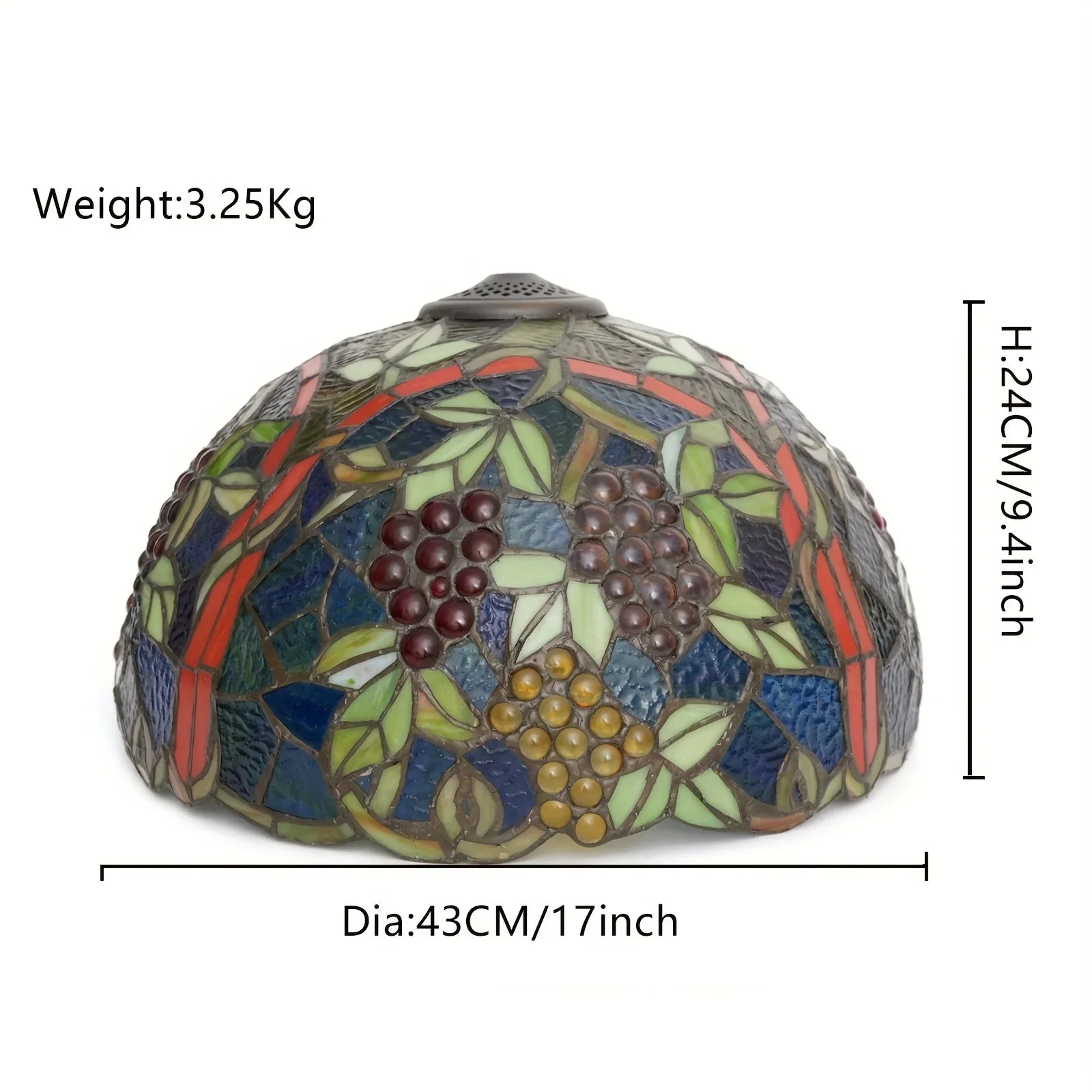 Luxury 16-Inch Rose Stained Glass Lamp Shade