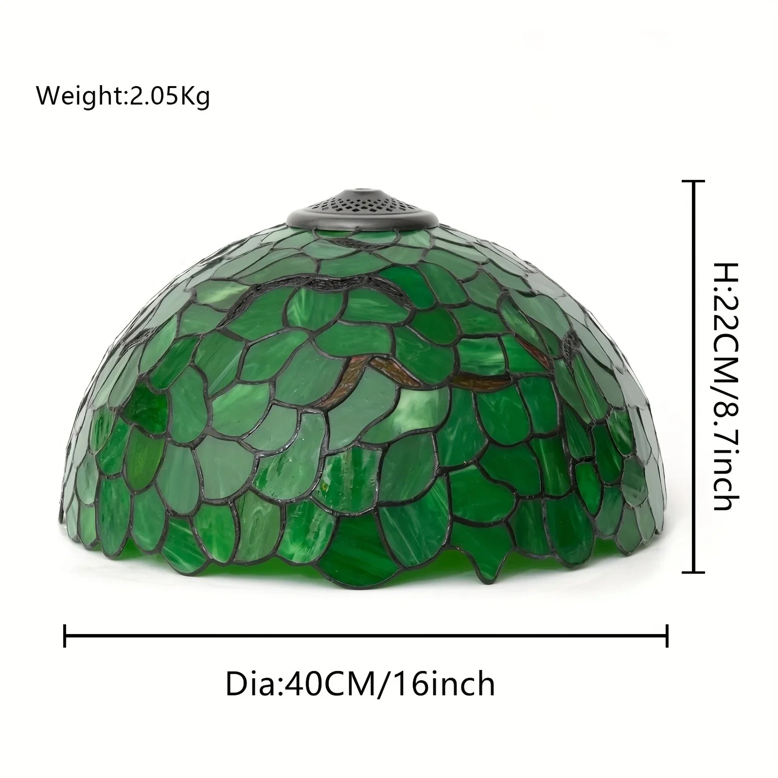 Luxury 16-Inch Rose Stained Glass Lamp Shade