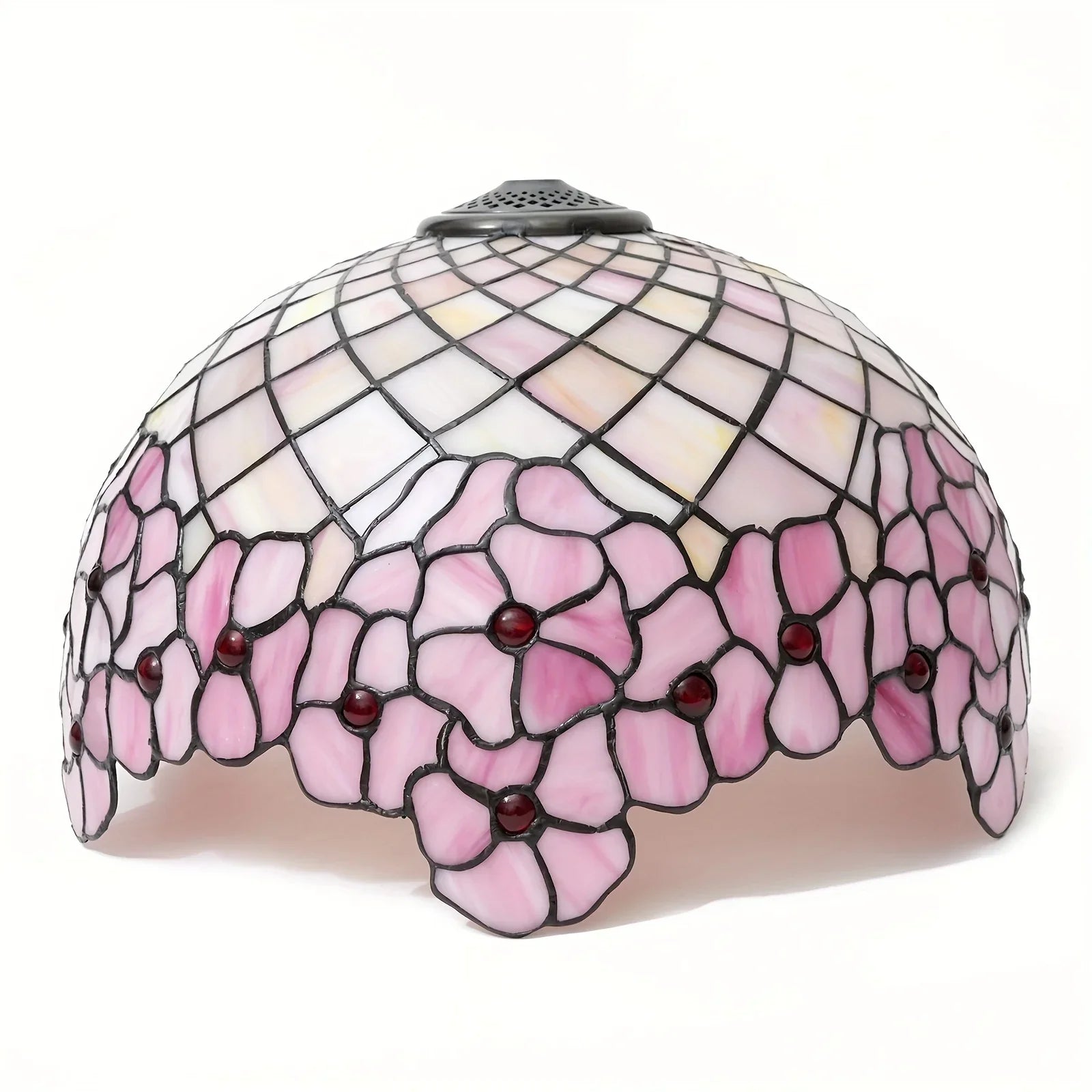 Luxury 16-Inch Rose Stained Glass Lamp Shade