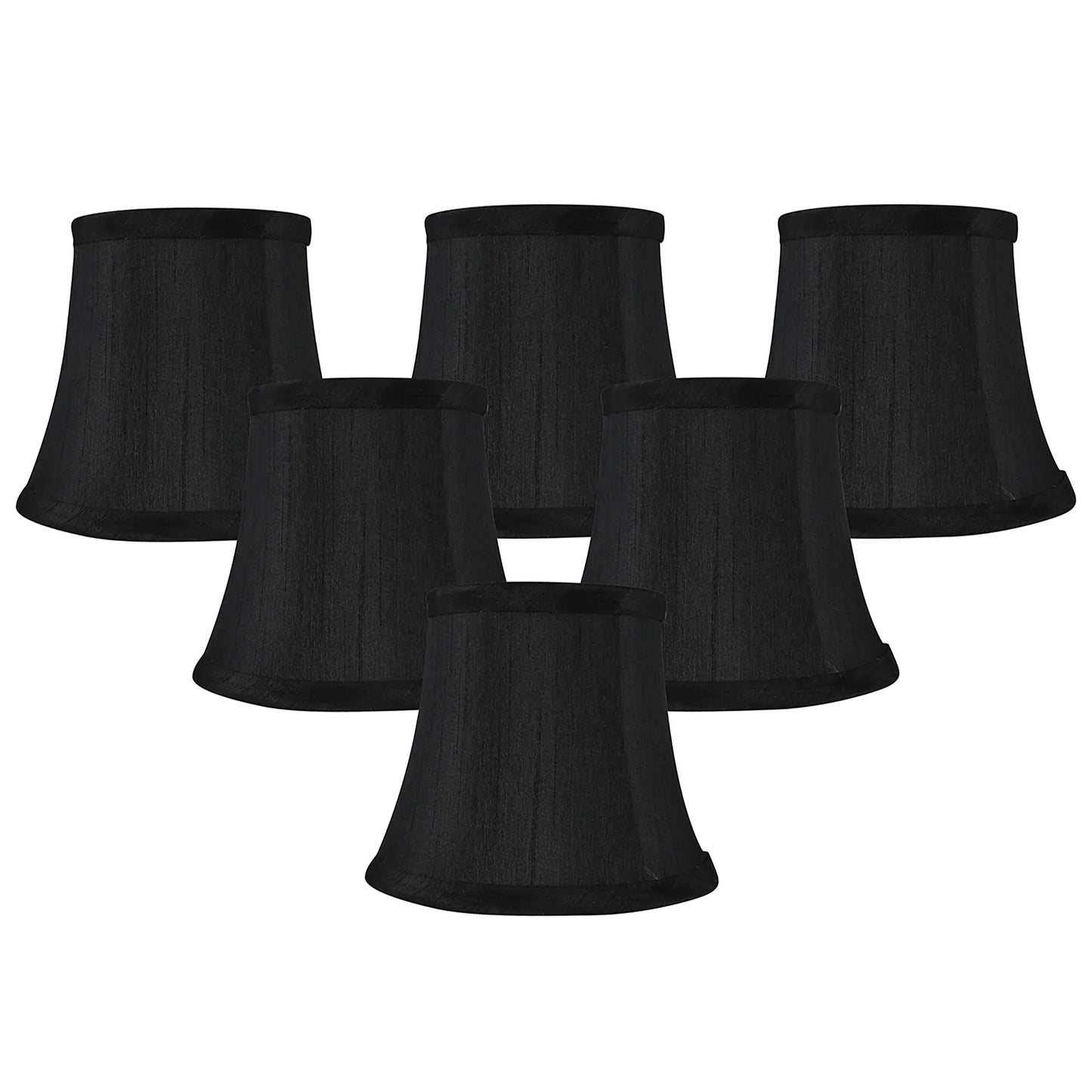 Meriville Faux Silk Clip On Chandelier Lamp Shades, 4-inch by 6-inch by 5-inch, Bell shape