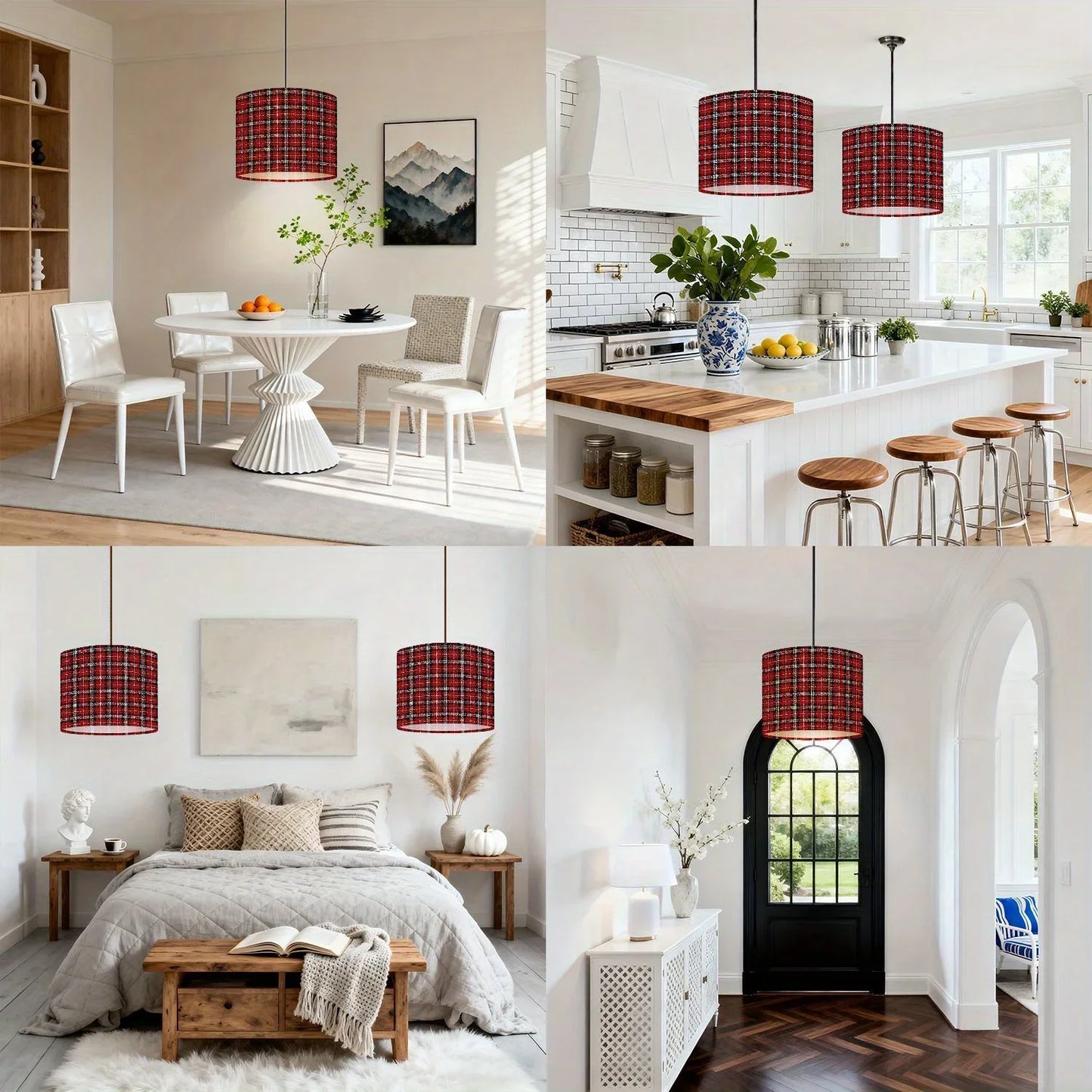 Set of 2 Large Boho Drum Lampshades