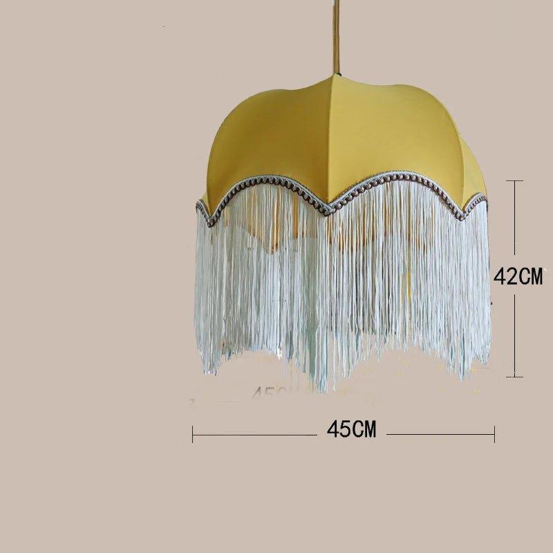 BeauVamp pendant light French vintage color tassel cloth lampshade E27 boho lamp Living Room Bedroom bar dining room lighting - Specialty Shades