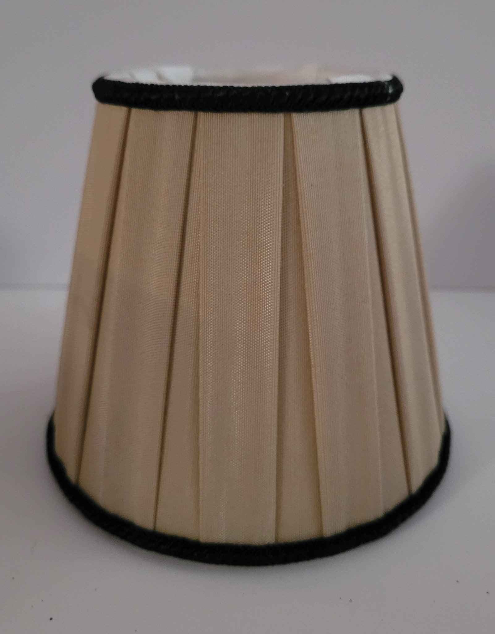 Beige Silk Box Pleat Chandelier Shades - Adrianas Specialty Lamp Shades