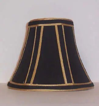 Black & Gold Interior Candelabra Clip - On Lamp Shade – 3" Top x 5" Bottom x 4" Height - Adrianas Specialty Lamp Shades