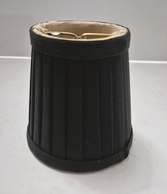 Black Pleated Chandelier Shade with Gold Lining | SKU 32334 - Adrianas Specialty Lamp Shades
