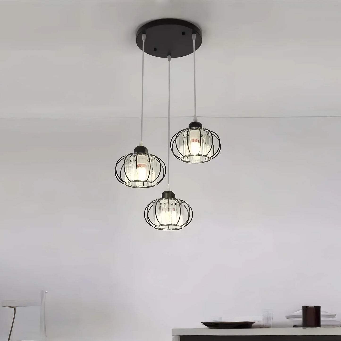 1pc Crystal Black Pendant Lamp Shade