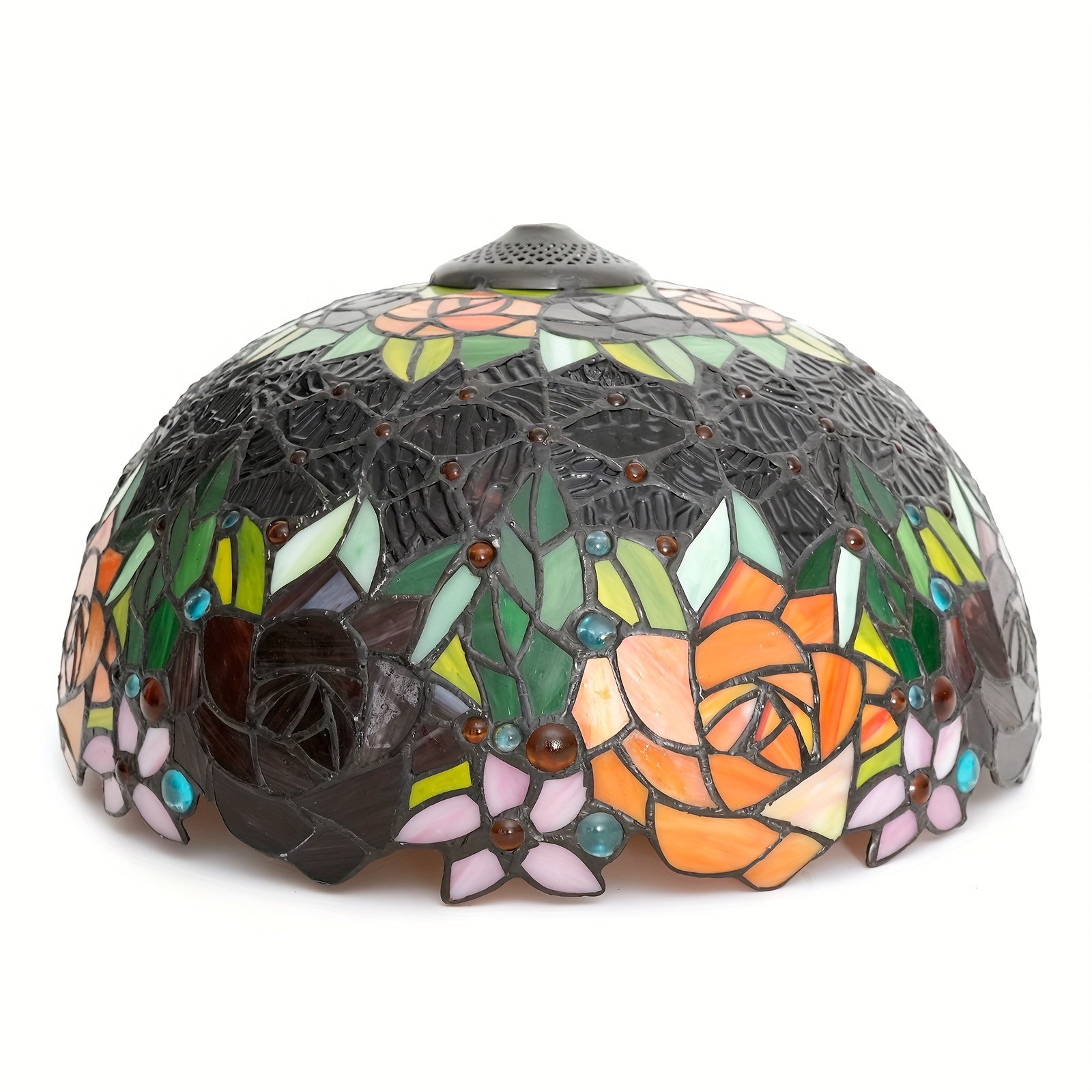 16-Inch Rose Stained Glass Lampshade Replacement