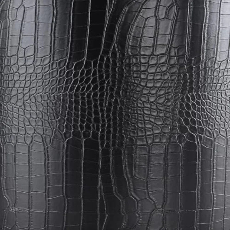 Black Reptile Print Drum Lamp Shade with Self-Trimming Edges