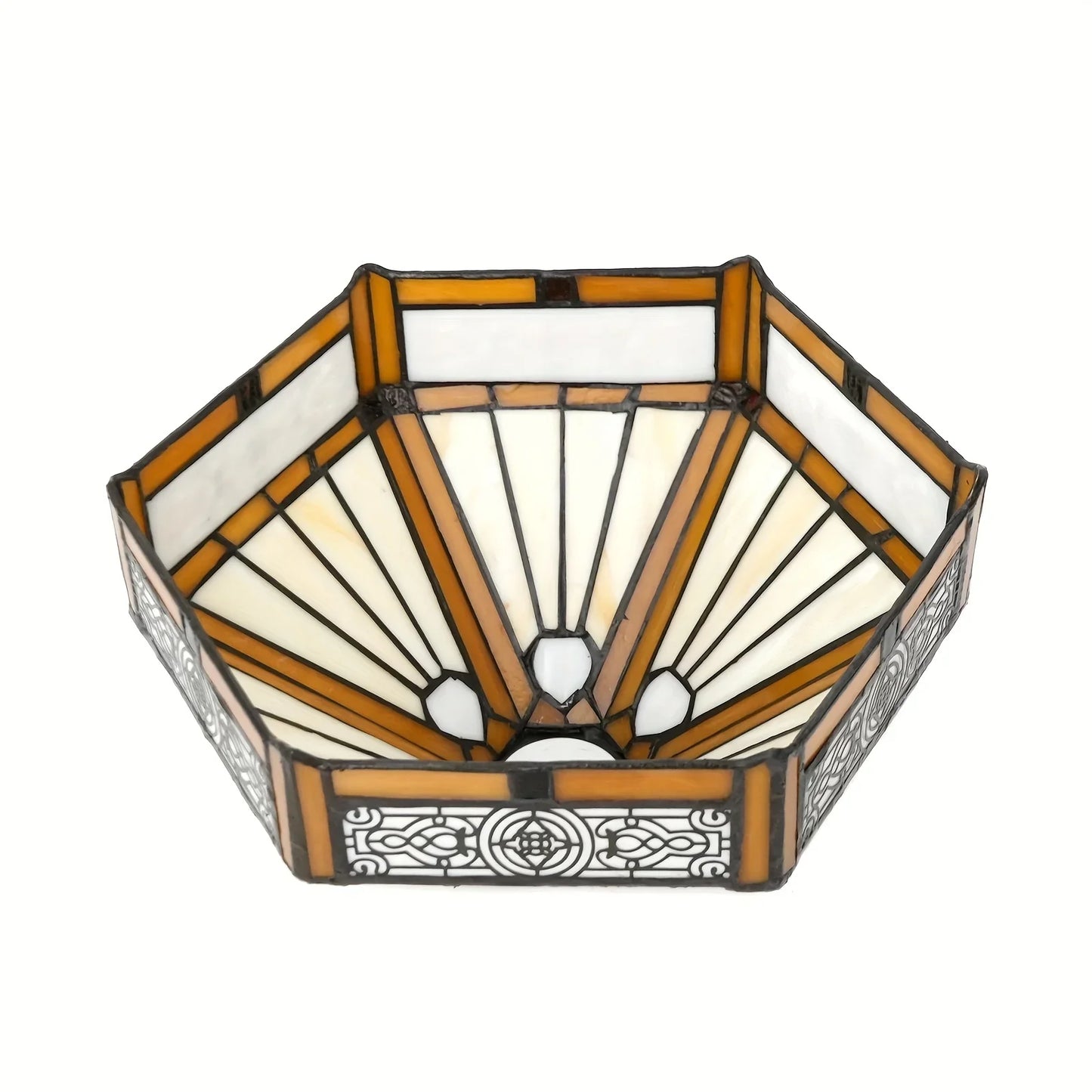 Mission Style Hexagon Stained Glass Lamp Shade