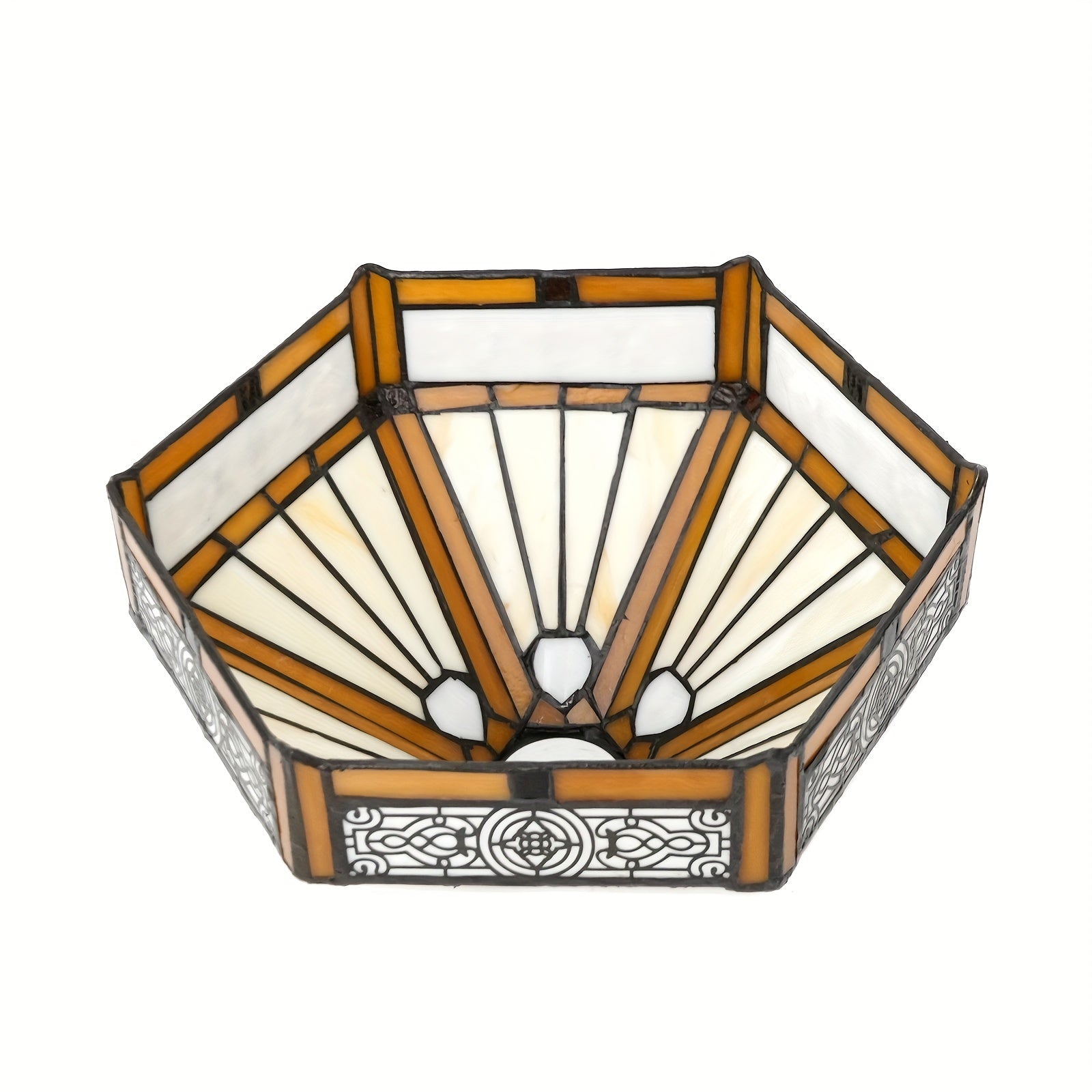 Mission Style Hexagon Stained Glass Lamp Shade