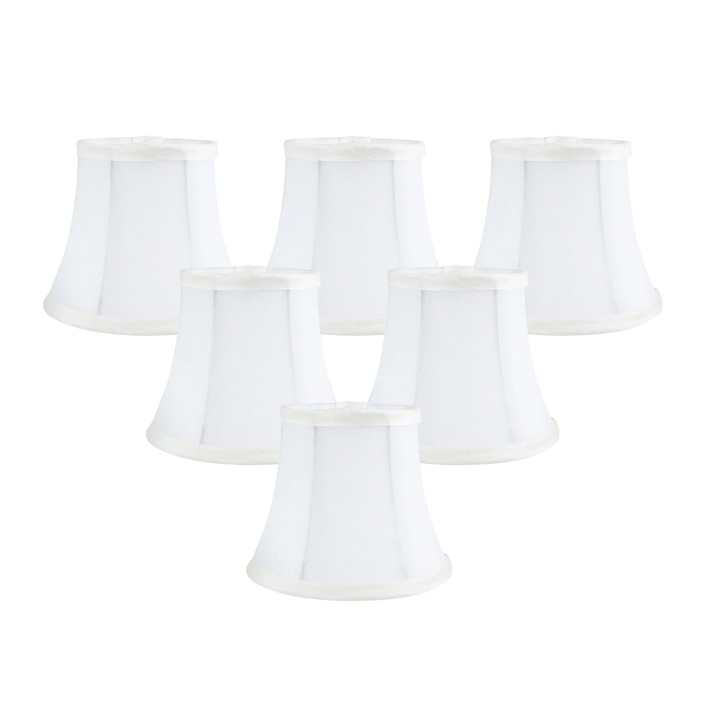 Meriville Faux Silk Clip On Chandelier Lamp Shades, 4-inch by 6-inch by 5-inch, Bell shape
