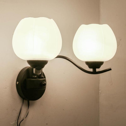 White Pumpkin-Shaped Glass Lampshade - Adrianas Specialty Lamp Shades