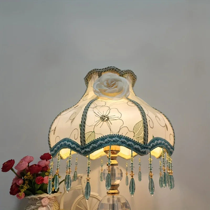 Handmade Floral lampshade with White Roses