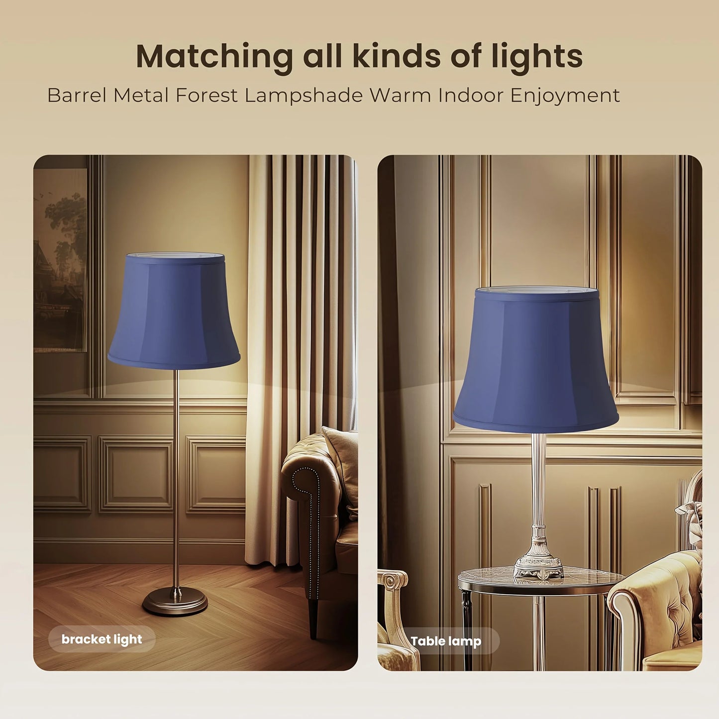 Double Royal Style Foldable Medium Lamp Shade Set of 2