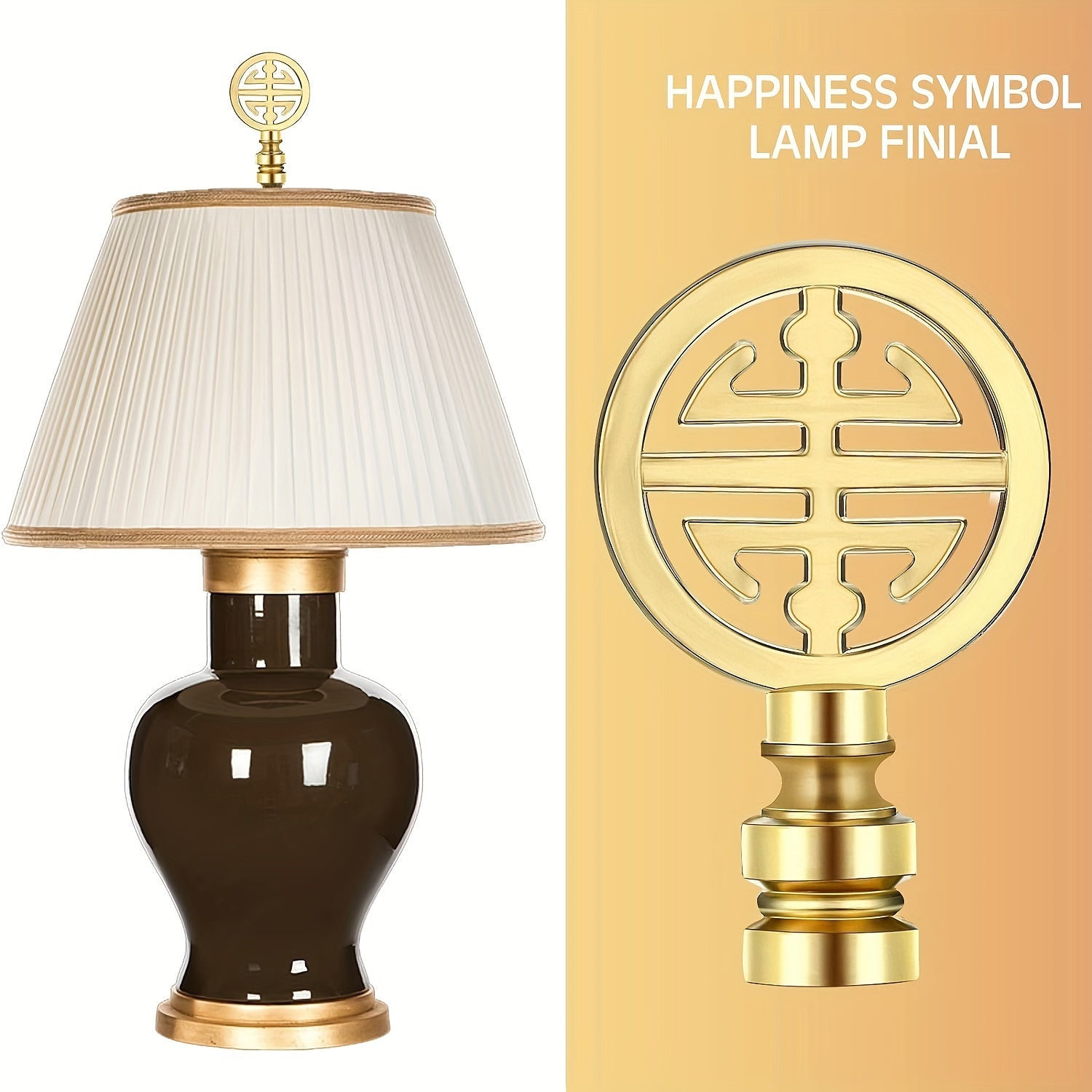 Set of 2 Polished Metal Lamp Finials - Adrianas Specialty Lamp Shades