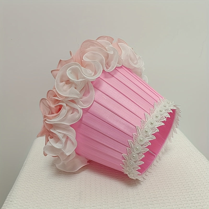 Warm Romantic Lace Rose Pattern Lampshade Compatible with Various Style Table Lamp Accessories - Adrianas Specialty Lamp Shades