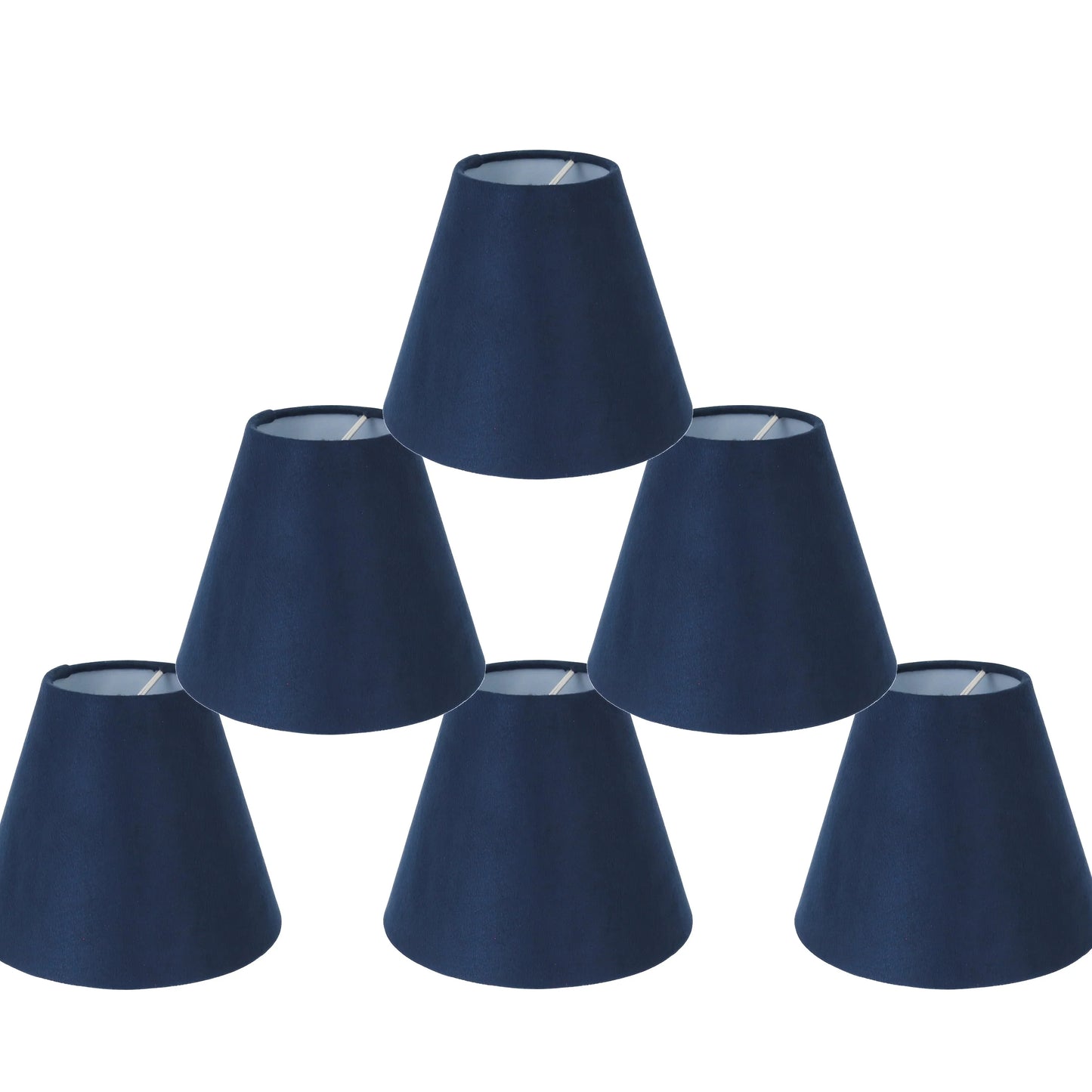 Renboen 3x6x5 Dark blue Suede Chandelier Lamp Shades, Set of 6, Suede Dark blue
