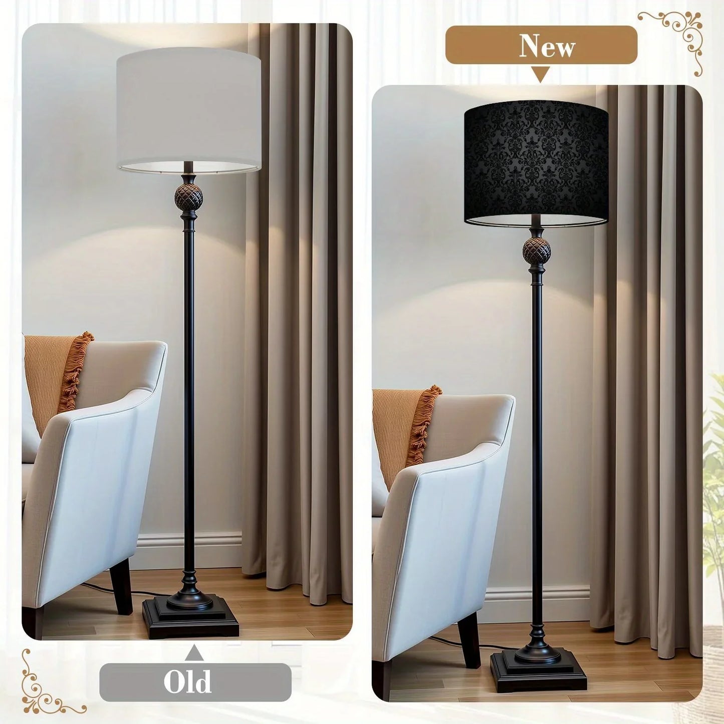 [Luxury Gothic Lampshades] 2 Pack Luxury Gothic Lampshades