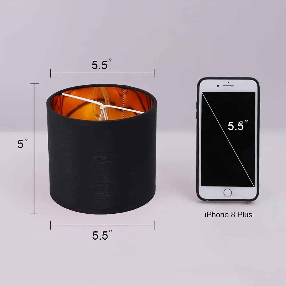 6pcs Set Modern Rustic Brown Linen Drum Chandelier Lamp Shades