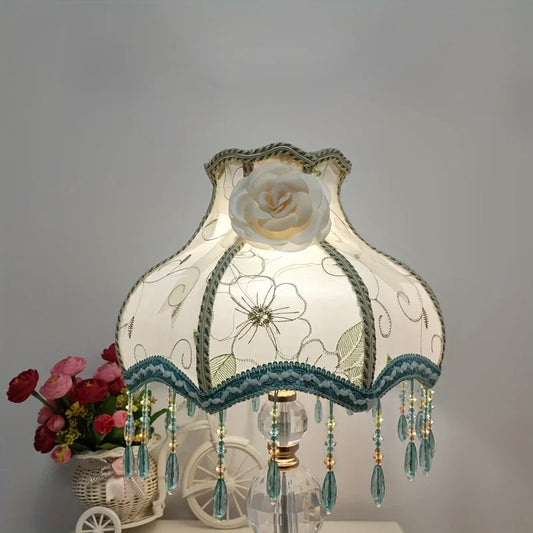 Handmade Floral lampshade with White Roses