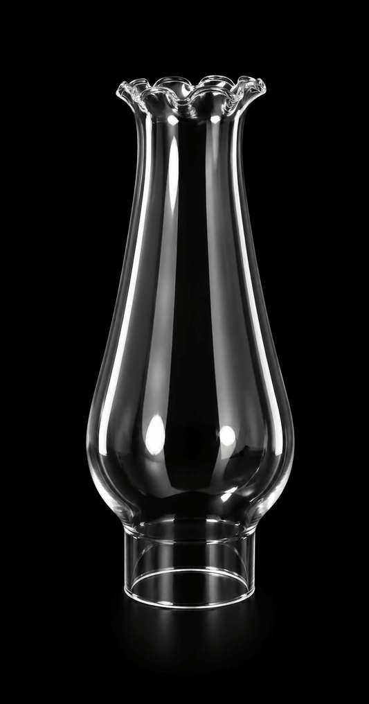 Clear Glass Beaded Top Lamp Chimney – 4⅝" | SKU 66114 - Adrianas Specialty Lamp Shades