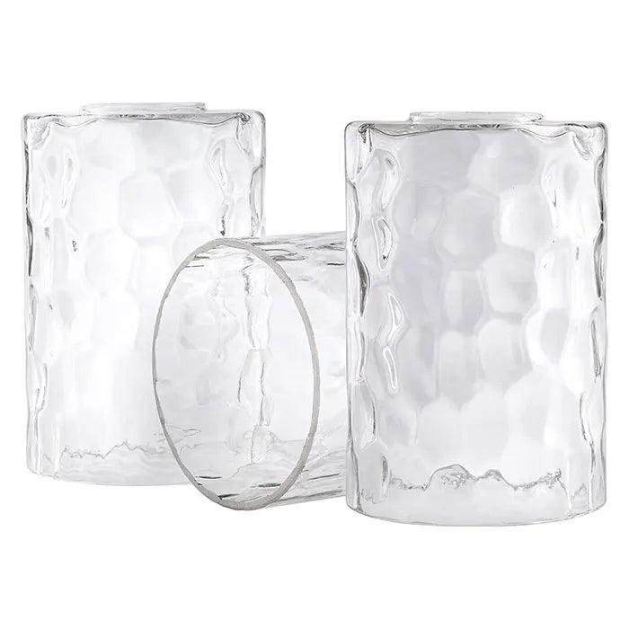 Clear Hammered Glass Lamp Shade Replacement tall glass pendant Adrianas Specialty Lamp Shades clear 3 piece