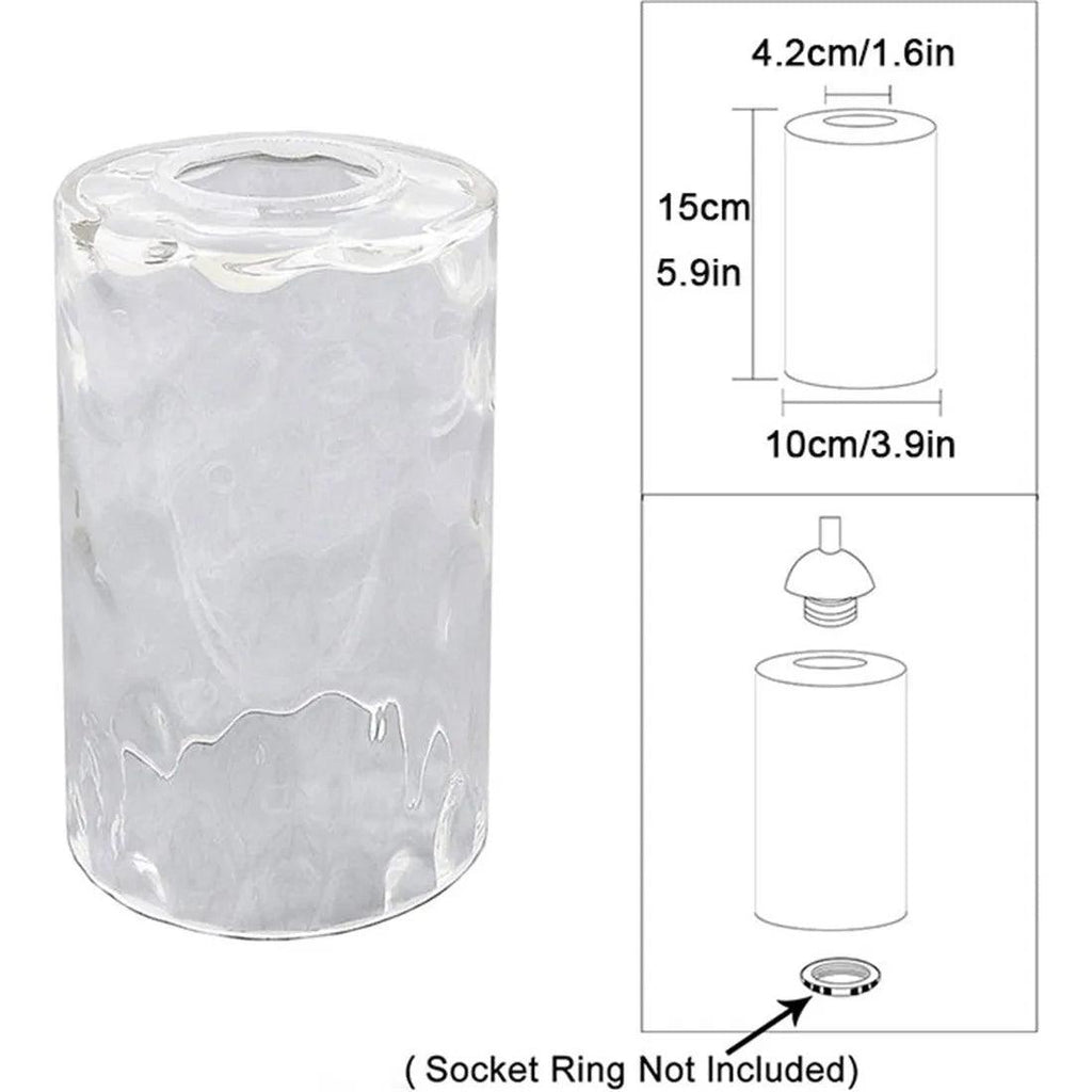 Clear Hammered Glass Lamp Shade Replacement Water Ripple Cylinder Glass Shade Accessory for Pendant Light Chandelier Wall Sconce Lamp Shades Adrianas Specialty Shades