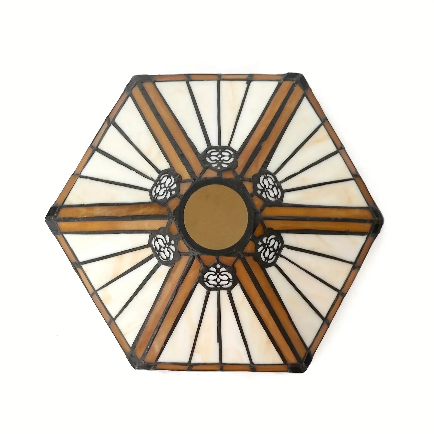 Mission Style Hexagon Stained Glass Lamp Shade