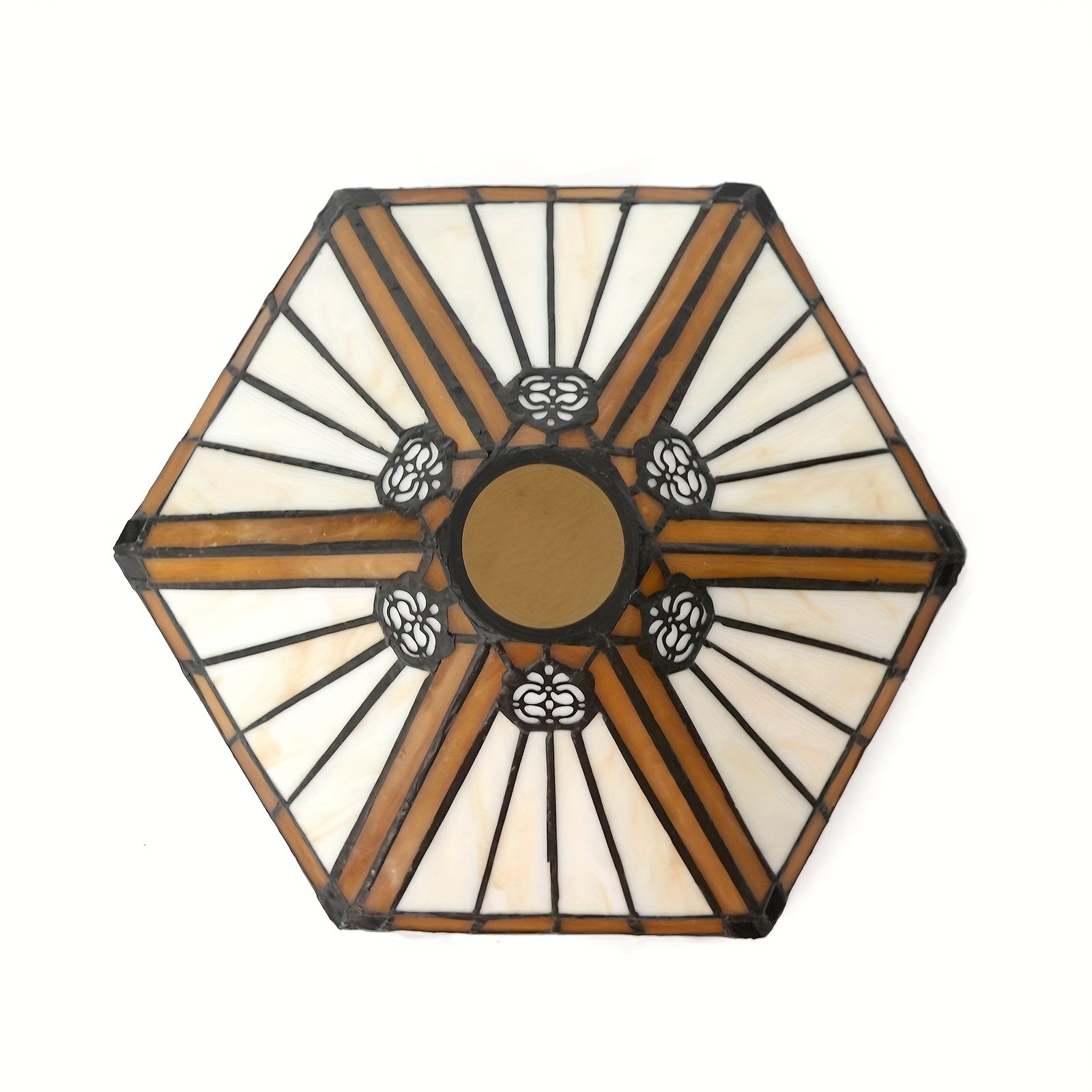 Mission Style Hexagon Stained Glass Lamp Shade