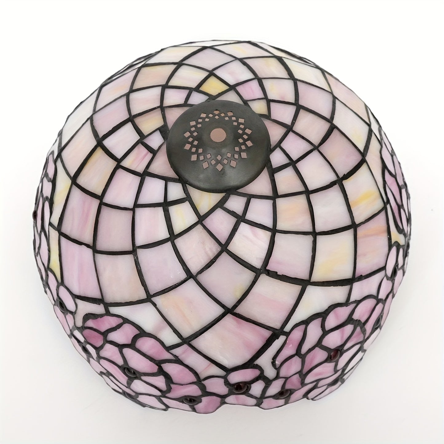 12 Pink Cherry Blossom Tiffany Stained Glass Lamp Shade - Handcrafted American Pastoral Elegance for Table, Chandelier, or Ceiling - Unique Romantic Personality Light Fixture - Adrianas Specialty Lamp Shades