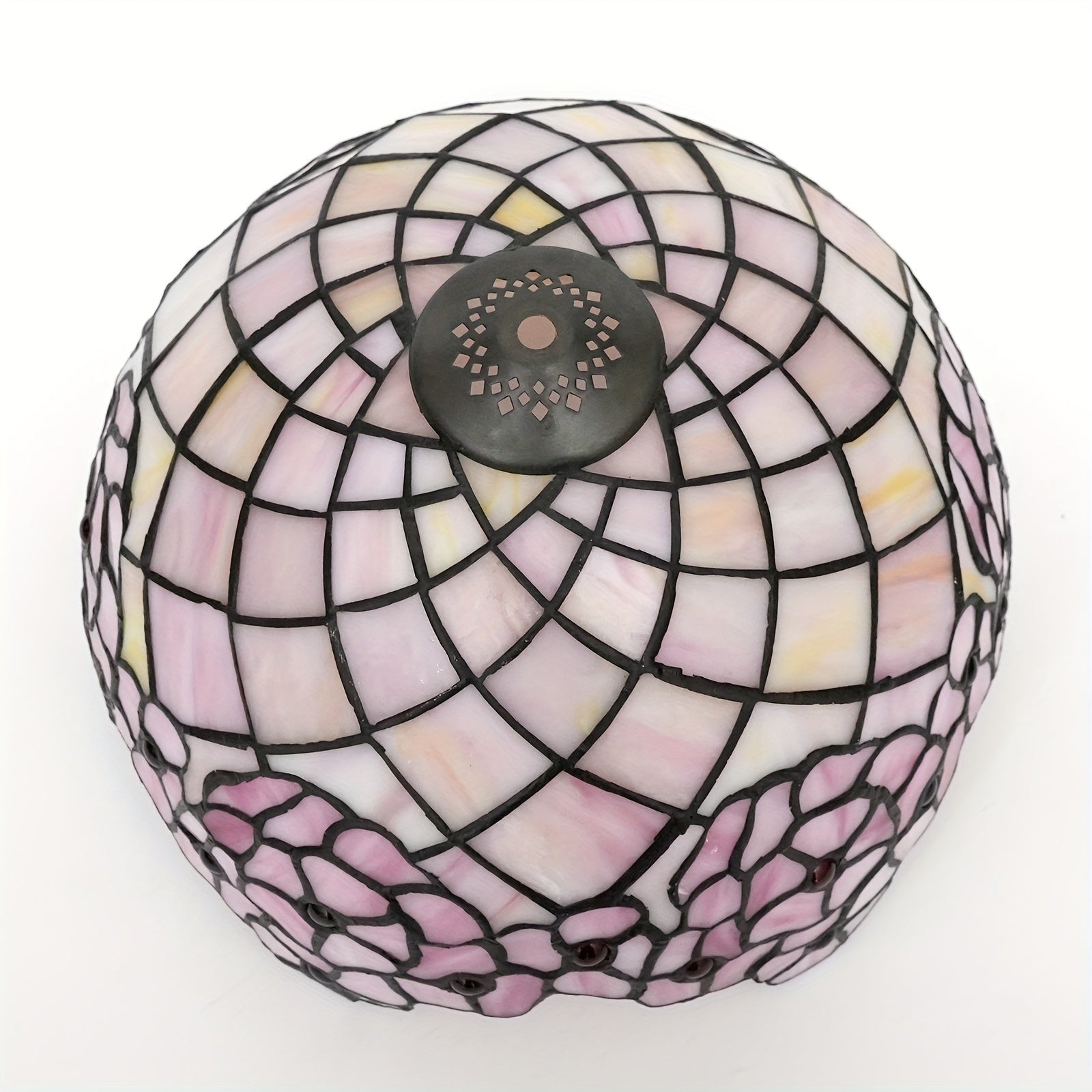 12 Pink Cherry Blossom Tiffany Stained Glass Lamp Shade - Handcrafted American Pastoral Elegance for Table, Chandelier, or Ceiling - Unique Romantic Personality Light Fixture - Adrianas Specialty Lamp Shades