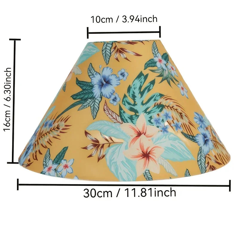 A Set of Two, 11.8-Inch Floral Print Lampshades