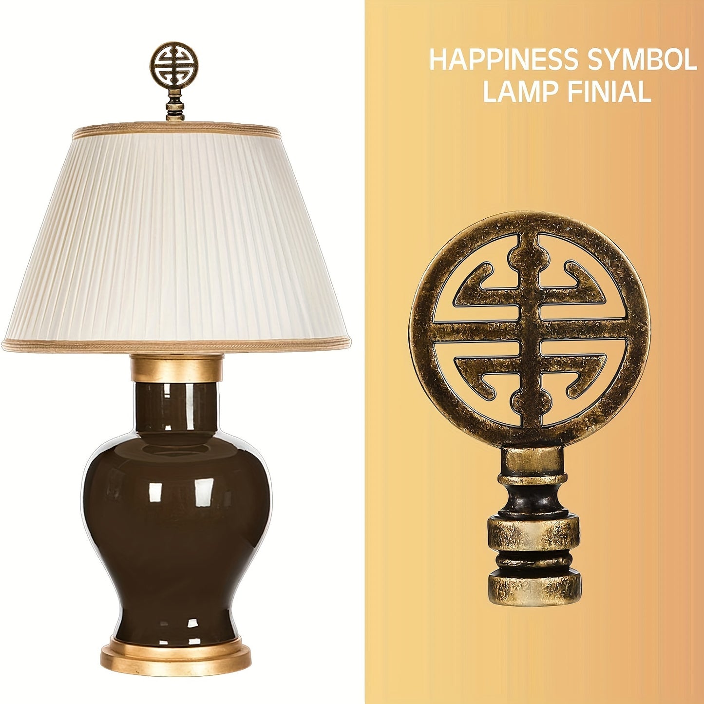 Set of 2 Polished Metal Lamp Finials - Adrianas Specialty Lamp Shades