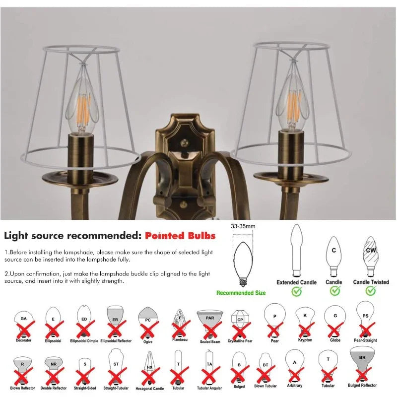 Set of 6 Chandelier Mini Lamp Shades Clip-On for drop