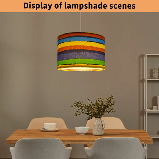 Vibrant Rainbow Print Linen Fabric Lampshade - Adrianas Specialty Lamp Shades