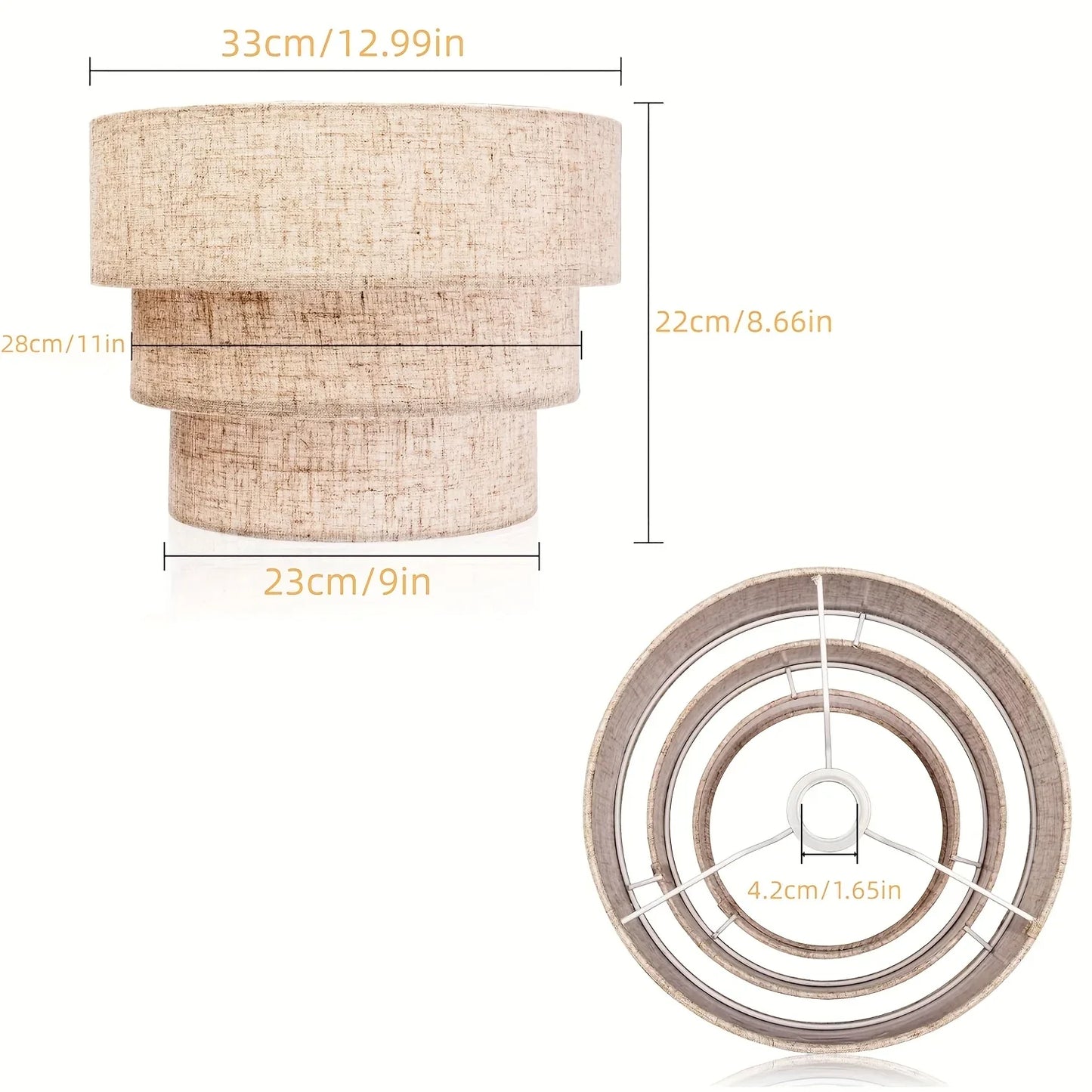 3-Tier Pendant Lamp Shade, E26/E27 Universal Fitting