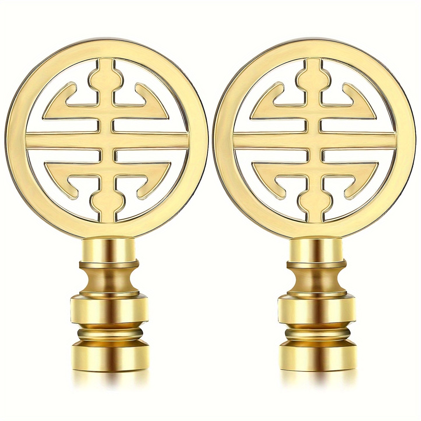Set of 2 Polished Metal Lamp Finials - Adrianas Specialty Lamp Shades