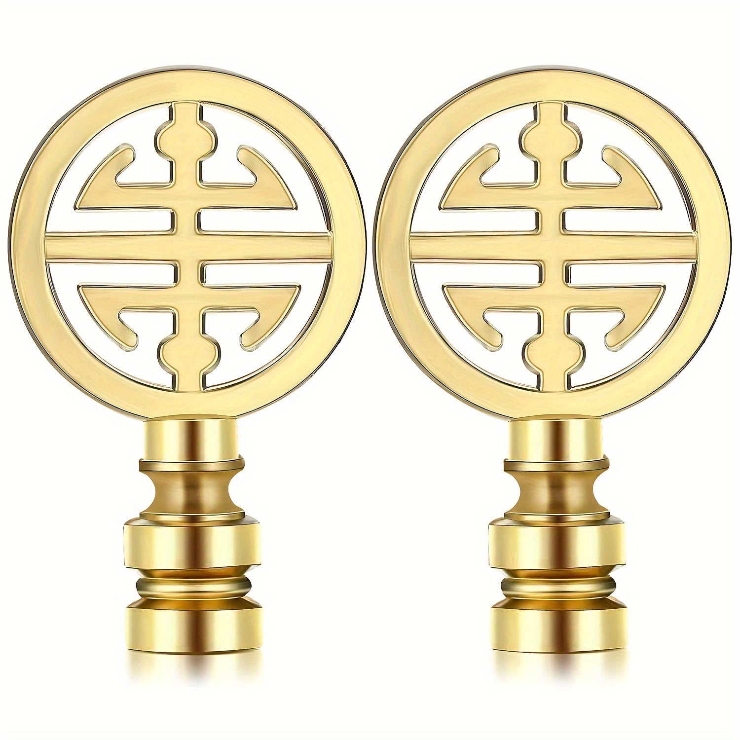 Set of 2 Polished Metal Lamp Finials - Adrianas Specialty Lamp Shades